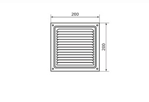 Решетка вент. 200х200 мм (медь антик) #220779